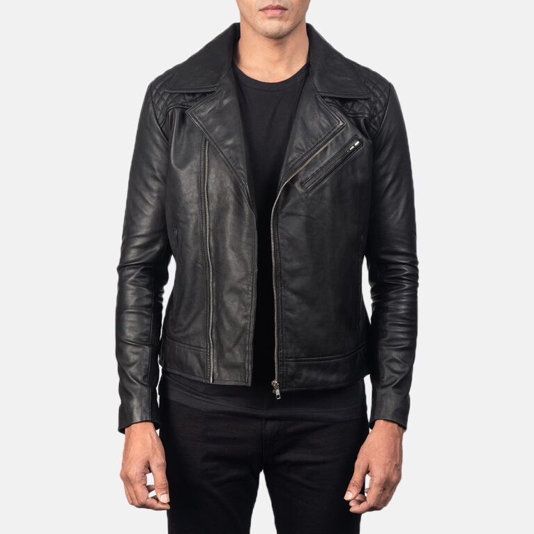 Mens Danny Quilted Black Leather Biker Jacket1-4-1557058785089